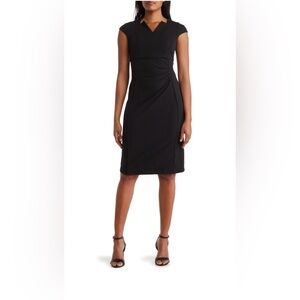 Tahari Black Midi Sheath Dress